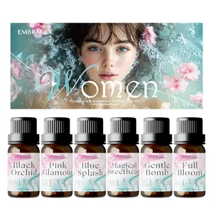 6pc Set 10ML Women's Essential Oil Collection, Aromatherapy Oils, Long-Lasting Fragrance, Alcohol-Free, Perfect Gift Box for All Skin Types & Occasions