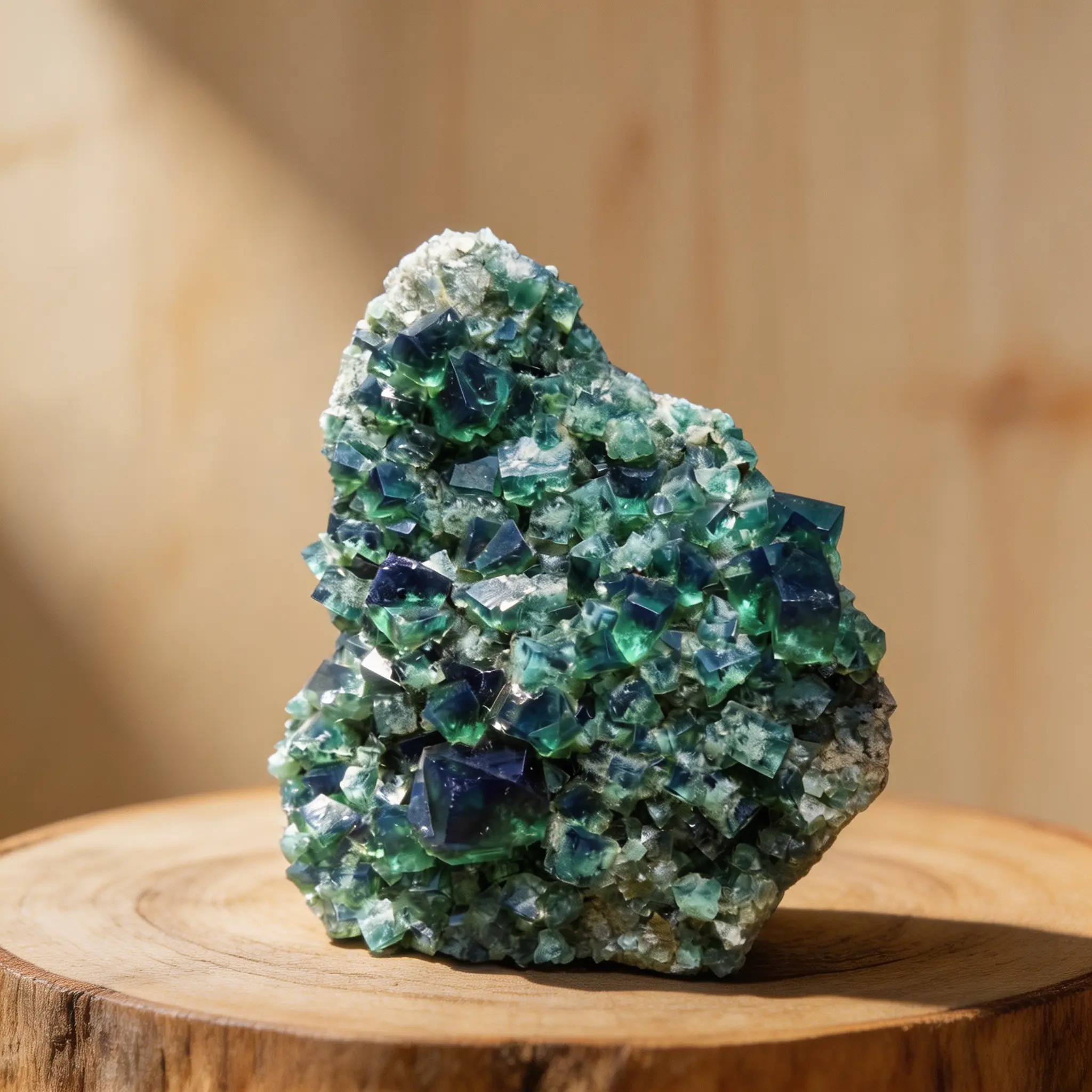 Natural Green Fluorite Mineral Specimen with Transparent Quartz Inclusions, Emerald Crystals Cluster - Bohemian Decor Collectible Figurine for Home, Office Gift Item, Natural Crystal Rocks, Healing Crystals
