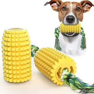 Durable Squeaky Corn Cob Dog Chew Toy for Aggressive Chewers Teeth Cleaning Puppy Gift Pet Stuff Small Large Breed Breed