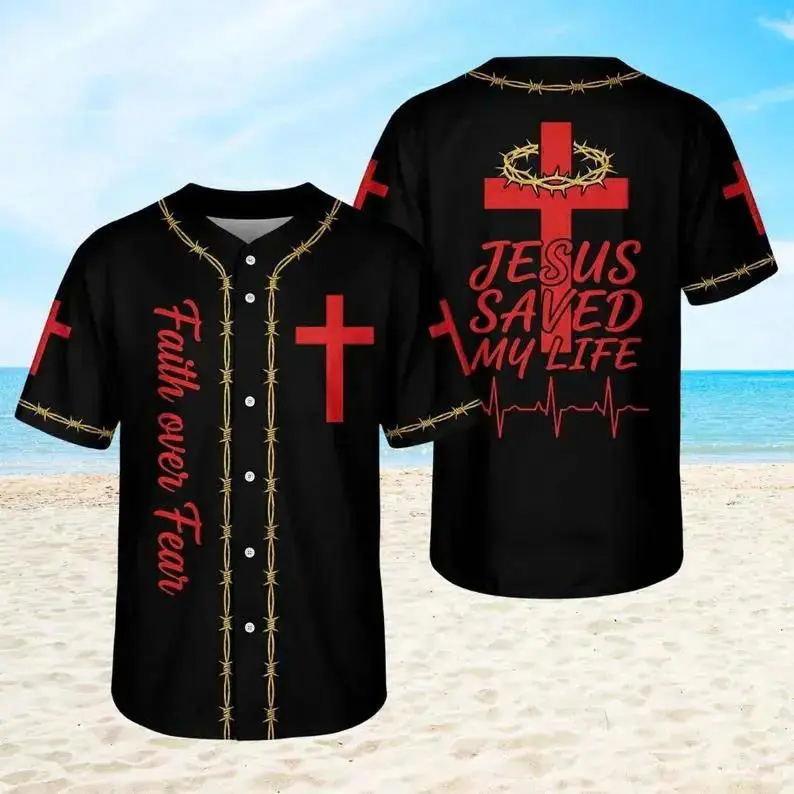 Jesus Save My Life Baseball Jersey Shirt Christian Faith Religious Gift Men Women # TikTokMadeMeBuyIt # TikTokShop # Jesus # Baseball Jersey