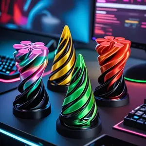 3D Printed Color-Changing Spiral Finger Toy, Stress Relief Fidget Spinner, Stress Relief Tool, Anxiety Reducer, Desktop Decor, Stress Relief Decoration, Perfect Gift for Teens and Adults