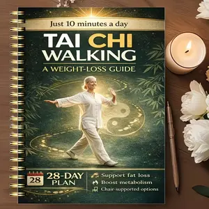 Tai Chi Walking Weight Loss Method Seniors 28 Day Step By Step Plan Gentle Daily Walk Joint Friendly Low Impact Exercise Chair Supported Walk Indoor Outdoor Activity Improve Balance Stability Boost Vitality Daily Stamina Beginner Friendly