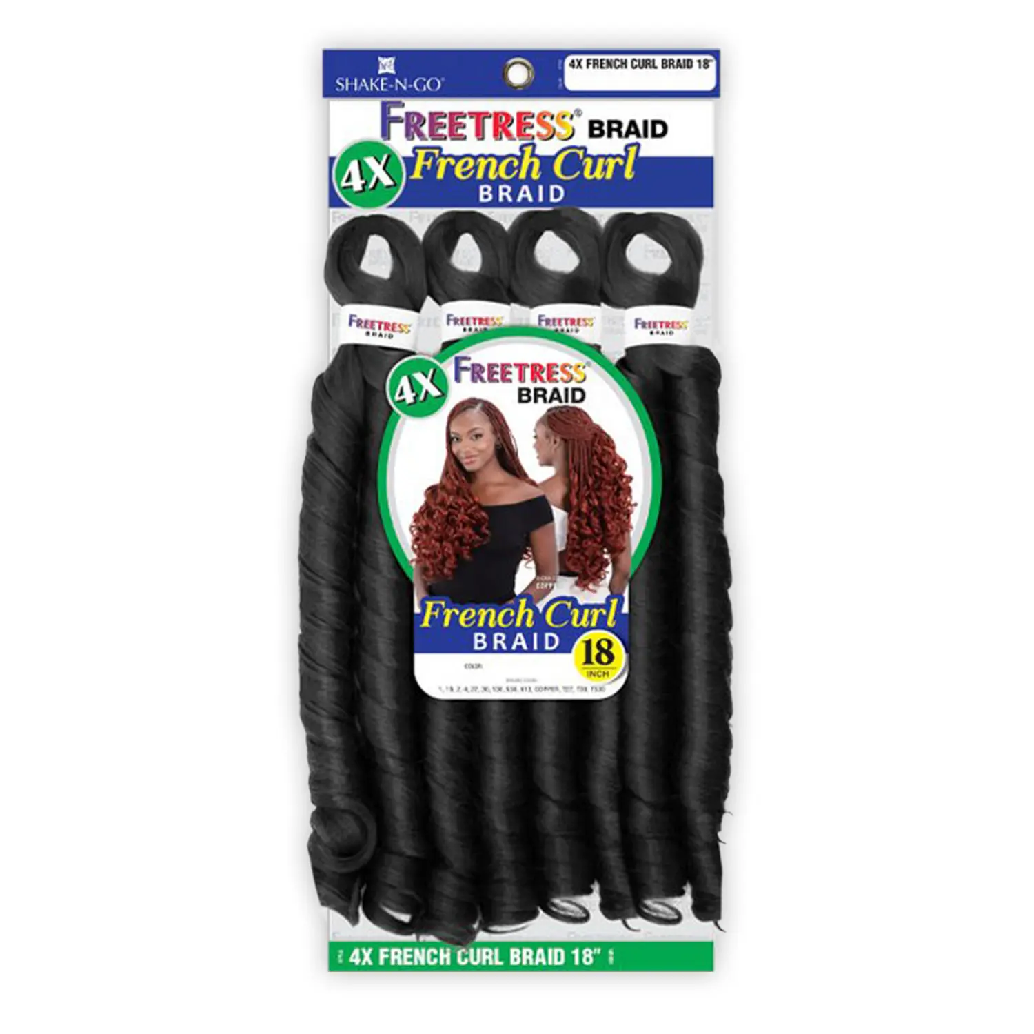 Freetress French Curl Synthetic Braids, 4X Crochet Hair Extensions - Soft Touch, Tangle-Free, Long Lasting Curls, Curly Wave