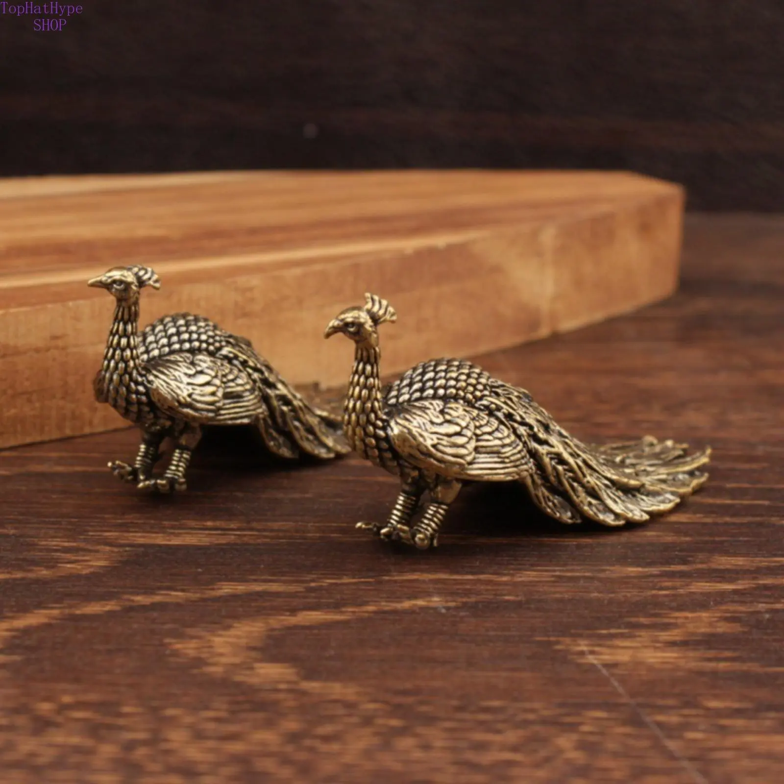 Brass Peacock Figurine, Traditional Decorative Miniature Collectible for Home and Office Desk Decor, Figurines For Collectors, Home Decor Sculptures, Statue Figurines
