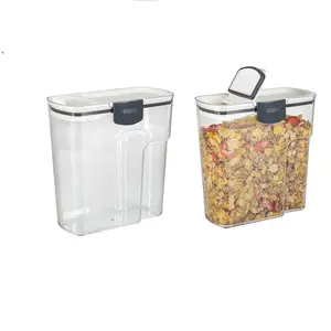 Progressive International Prepworks ProKeeper 2- Piece Kitchen Clear Food Baker's Kitchen Storage Organization Canister Set (Large Cereal 4.5-Quart)