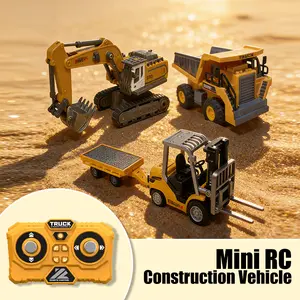 1:64 Mini Alloy RC Construction Vehicles - Remote Control Forklift, Realistic Design, High-Quality Electric Toy, Ideal Birthday Gift