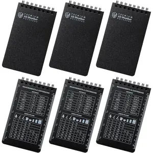 6 Pack  Notebook 3 x 5 top-Spiral Pocket Notepad  Weather Pocket Notebook 100 Lined Pages for Outdoor Office//Contractor  for school supplies for  & adults