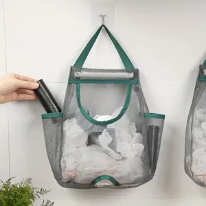 Wall-Mounted Kitchen Trash Bag Organizer, Japanese-Style Large Capacity Plastic Bag Storage Box, Large Size