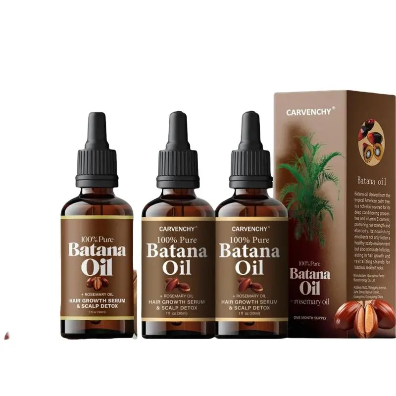 3PCS Batana Oil,Strong & Healthy Hair, Make Hair Longer Fuller Thicker, Organic Batana Oil with Rosemary,Organic Rosemary Oil Vitamin E Nourish Scalp,for All Hair Types,