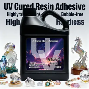 500g UV Resin Hard Transparent Low Odor Pre-Mixed Fast Cure, Ideal for Art Charms Jewelry Making DIY Craft Decoration