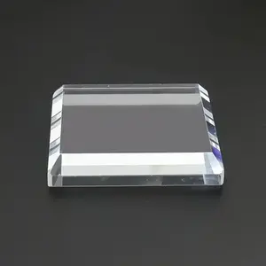 6 pcs Artistic 50mm Square Crystal Glass Display Stands for Jewelry - Transparent Cube Base Holder for Earrings, Rings, Necklaces - Decorative Art Glass Showcase, No Power Needed, Elegant Home Decor Accessory