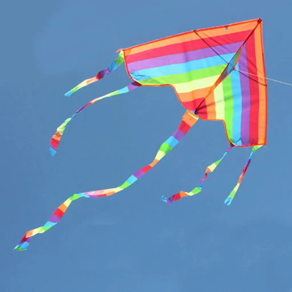 New Design Rainbow Kite , Fashion Easy Flying, Long Tail Kites with line Flying Toys Kite for Children Outdoor Fun Sports