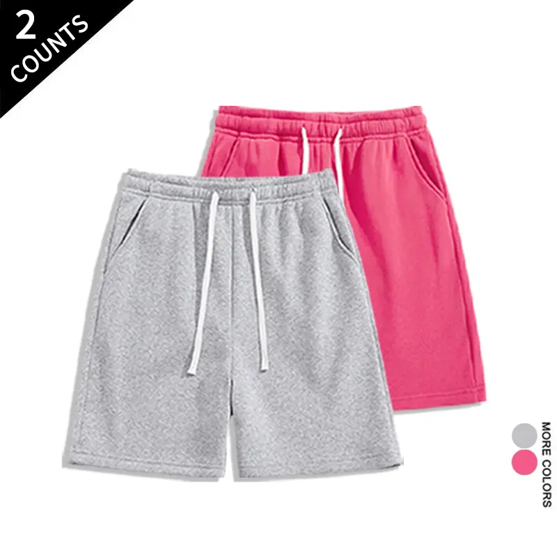 Men's 2-Pack Plain Casual Above Knee Sweat Bottoms - Soft, Comfy Summer Loungewear, Activewear (Coffee Color Option)