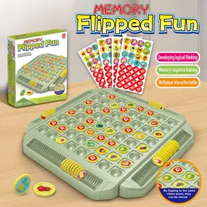 Four-Player Interactive Memory Matching Board Game - Colorful Fruit & Animal Sliding Puzzle for Family Fun | Family Board Games | Durable ABS Material | Educational Parent-Child Interaction | Ideal for Kids Aged 3+|  Holiday Gifts for Christmas,New Year