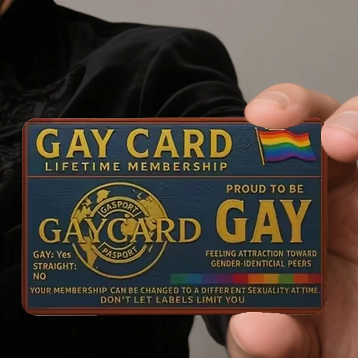 LGBTQ Pride Inclusivity Lifetime Membership Card, Decorative Vibrant PVC Card with Rainbow Heart Design, Funny Gift for Friends and Colleagues, Great for New Year and Valentine’s Day, Proud