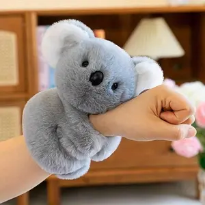 1pc Soft & Cuddly Koala Wrist Plush Toy - Gray Polyester Animal Slap Band For Holidays, Parties & Gifts, Perfect For Youngsters And Collectors, Holiday Gifts |   Cute Wristband |   Quality Craftsmanship