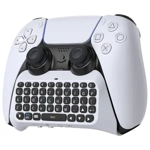 Controller Keyboard for PS5/PS5 Pro,  3.0Mini Portable Gamepad Chatpad with Built-in Speaker&3.5MM Audio Jack for PS5/PS5 Pro Voice Chat Board for Messaging&Gaming Live Chat (White)