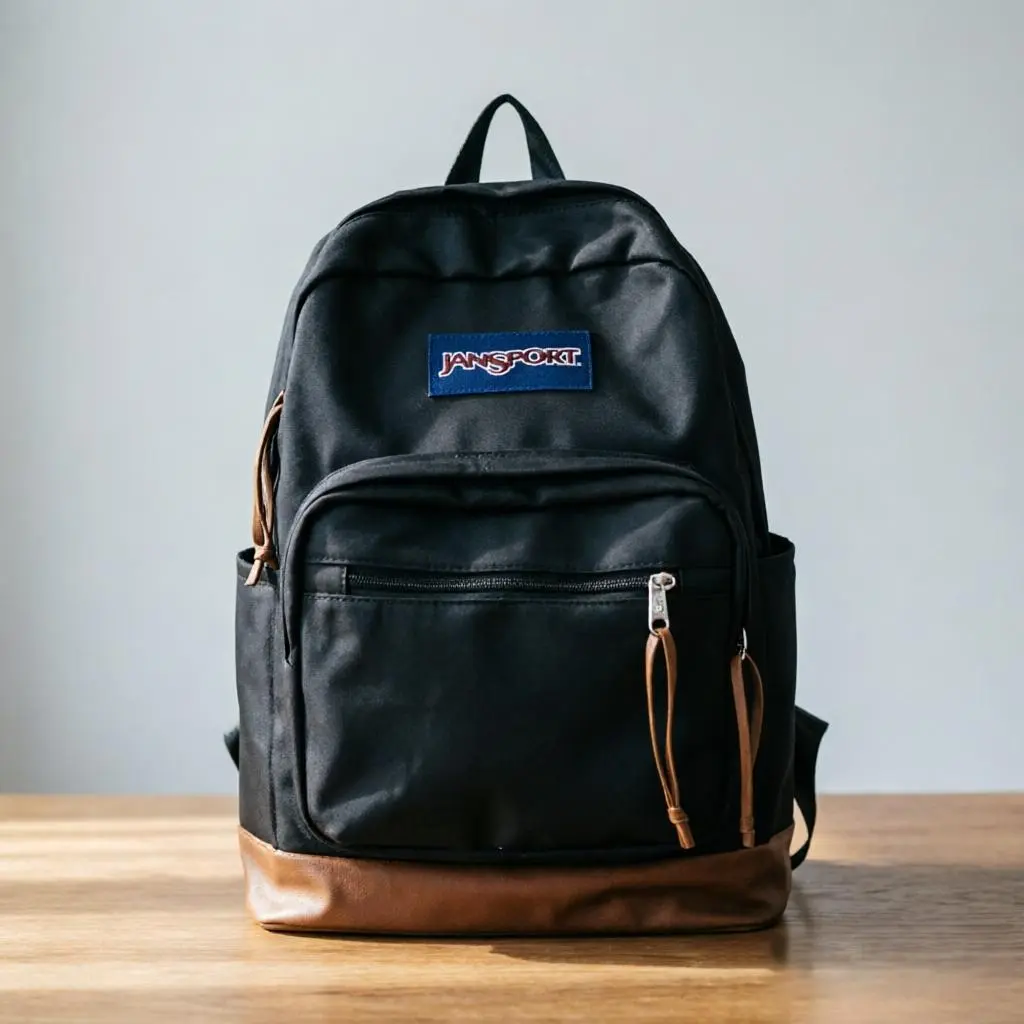 JanSport Classic Right Pack Backpack - Unisex Premium Canvas School Rucksack, Leather Base Tech Bag with Laptop Sleeve, Tie Dye & Recycled Poly Multi-Color Selection, Back To School, Zipper Backpacks For School Travel Essentials Backpacks