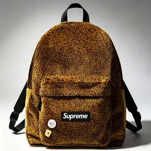 Men's Supreme Velvet Backpack - 'Tan Leopard' FW25B8 TAN LEOPARD, Luggage & Bags, Men's Crossbody & Shoulder Bags