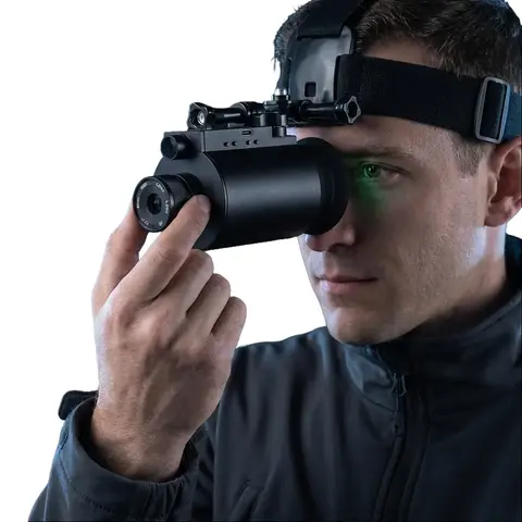 IRIS Digital Night Vision Monocular 1X Wide FOV — Head Mounted Helmet NVG, PVS-14 Style, 940nm IR, Hunting Airsoft Camping.
