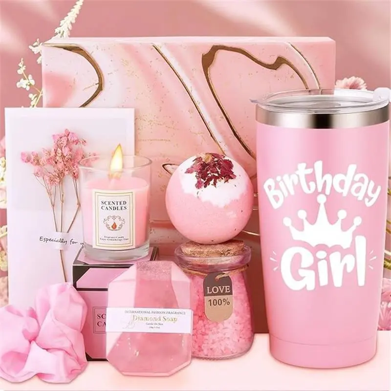 Women Spa Gift Basket - Happy Birthday Box for Girls - Personalized Unique Custom Aesthetic Present - Customizable for Ages 15-30 Set Christmas
