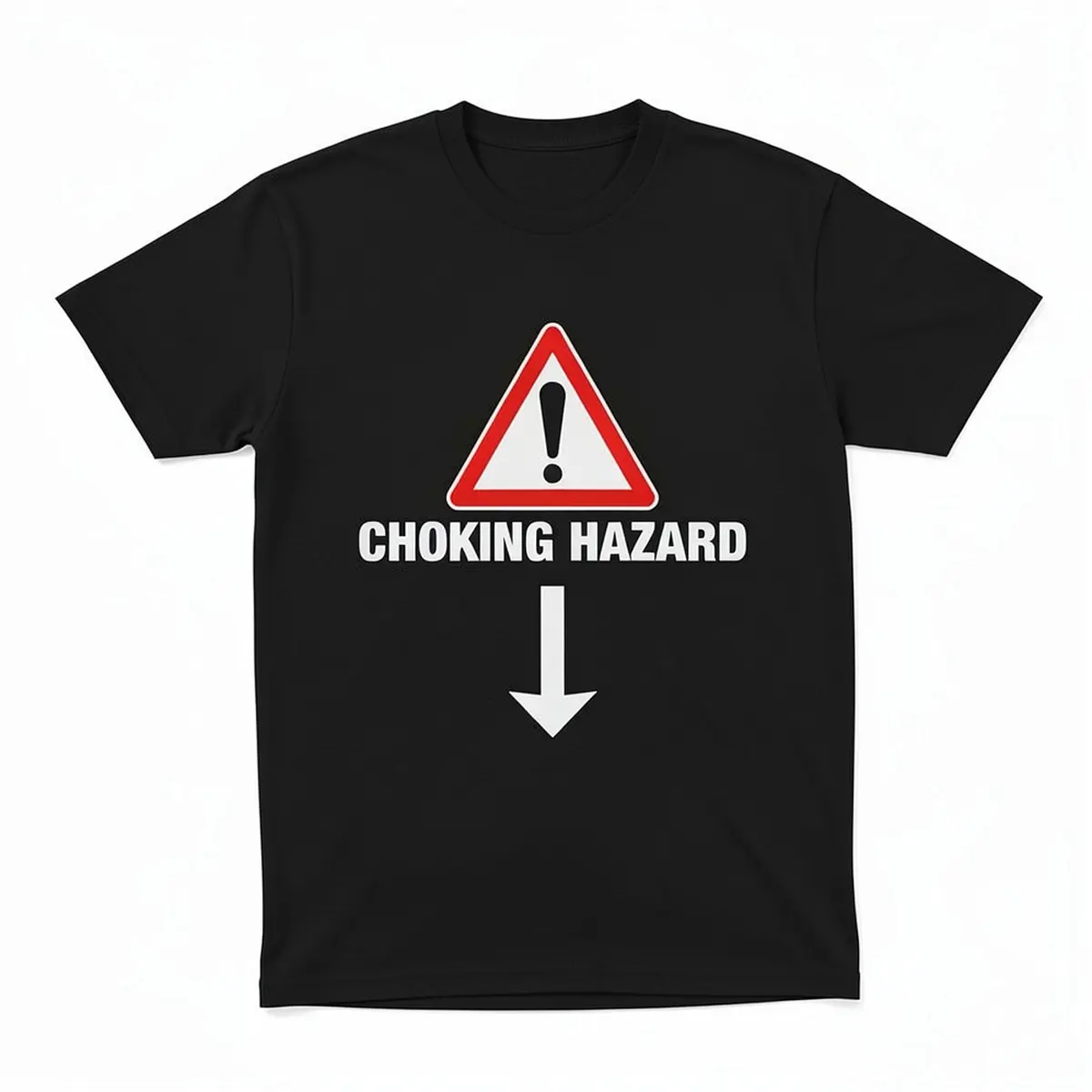 Men's Classic Fit Graphic Print Top, Choking Hazard Design with a Casual Crew Neck, Versatile Menswear, Cotton