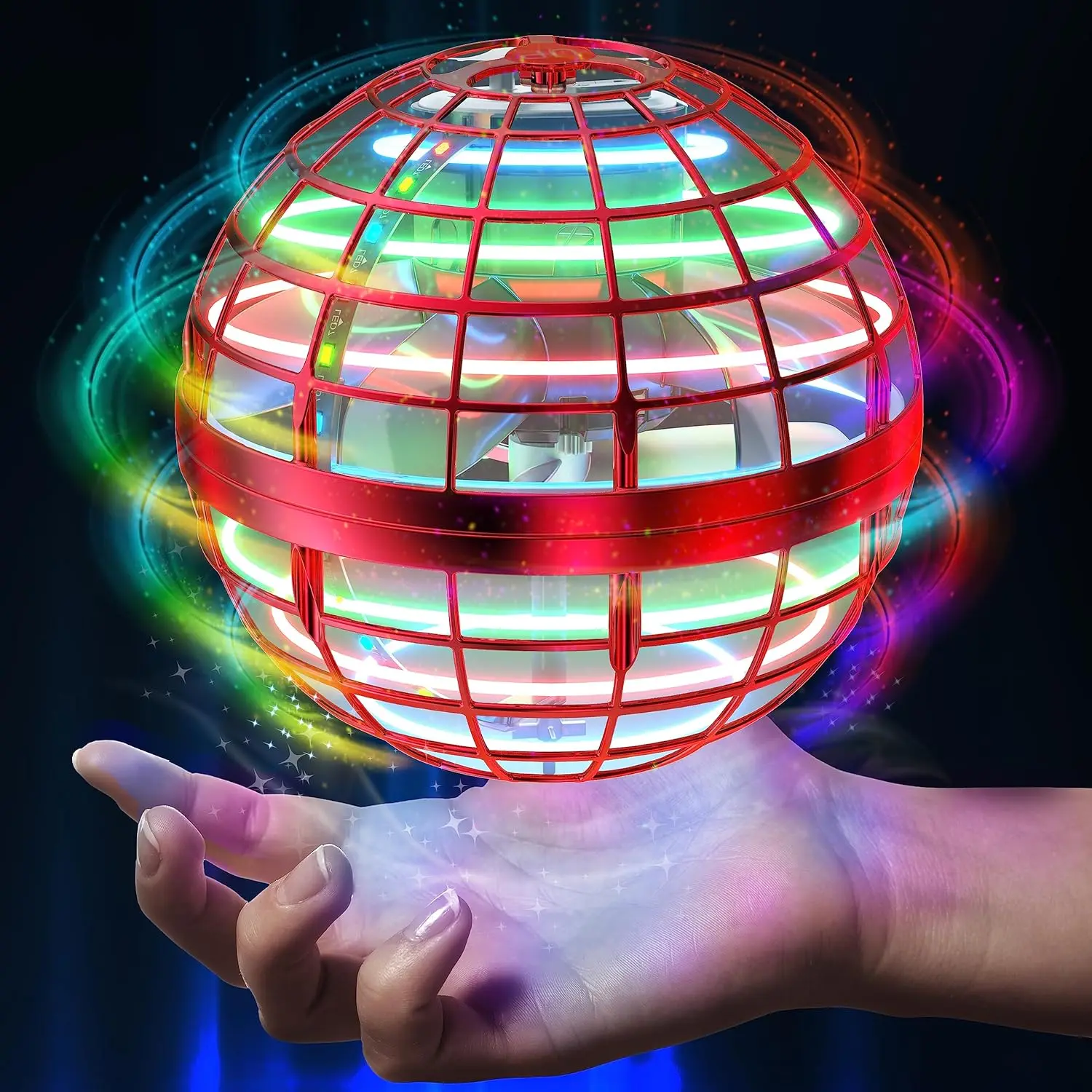 2025 Flying Orb Ball Toy,Cosmic Globe Boomerang Hover Ball Galactic Fidget Spinner, Hand Drone Orbit, Cool Toys Gift for 6 7 8 9 10+ Year Old Boys Girls Teens Outdoor Toys Neon Multifunction