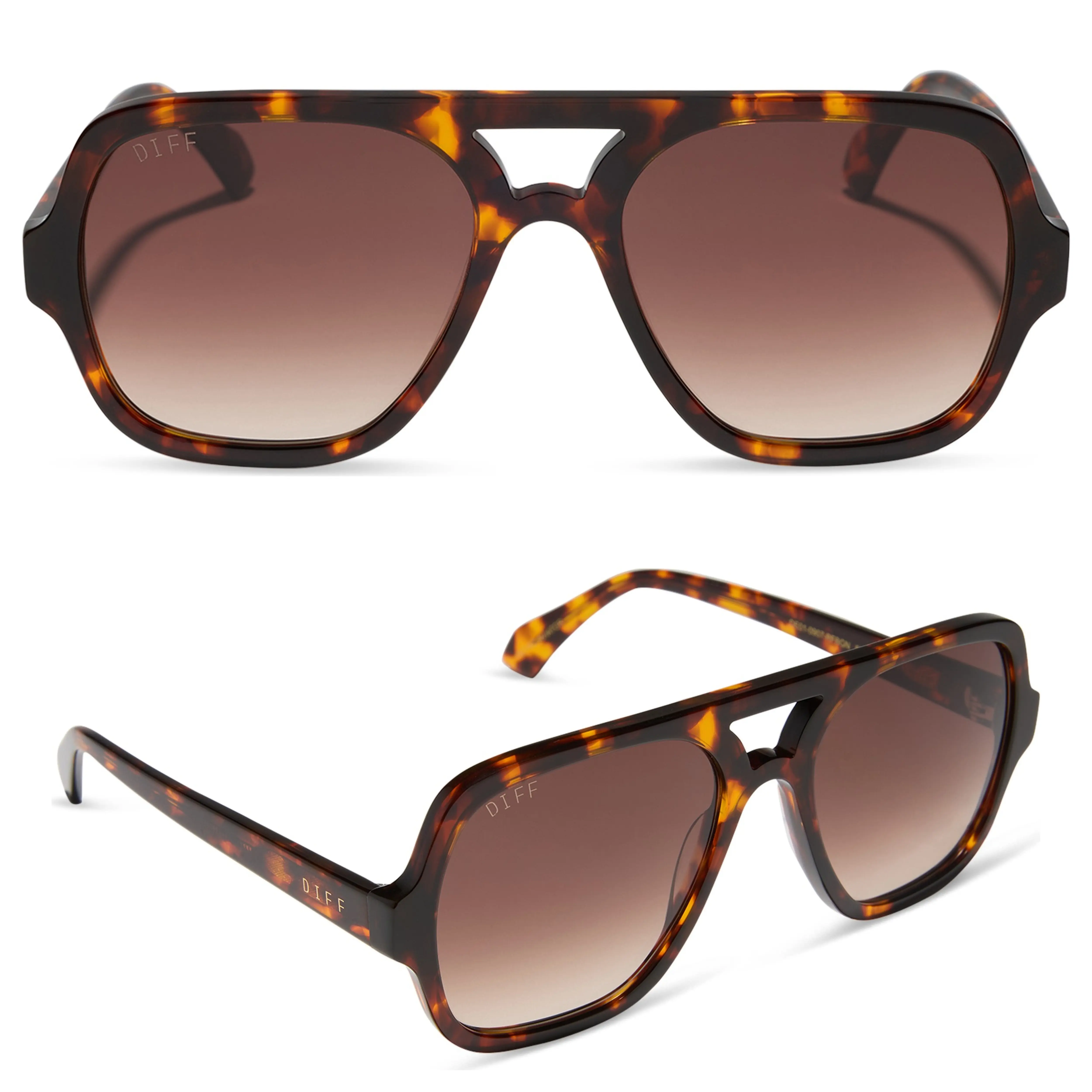 DIFF Layton Oversized Navigator Sunglasses for Women and Men