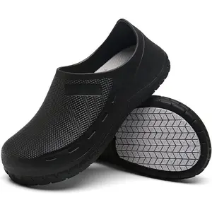 Men's Non-Slip Waterproof Work Clogs, Comfortable Chef Shoes for Kitchen, Nursing, Gardening & Indoor Outdoor Use