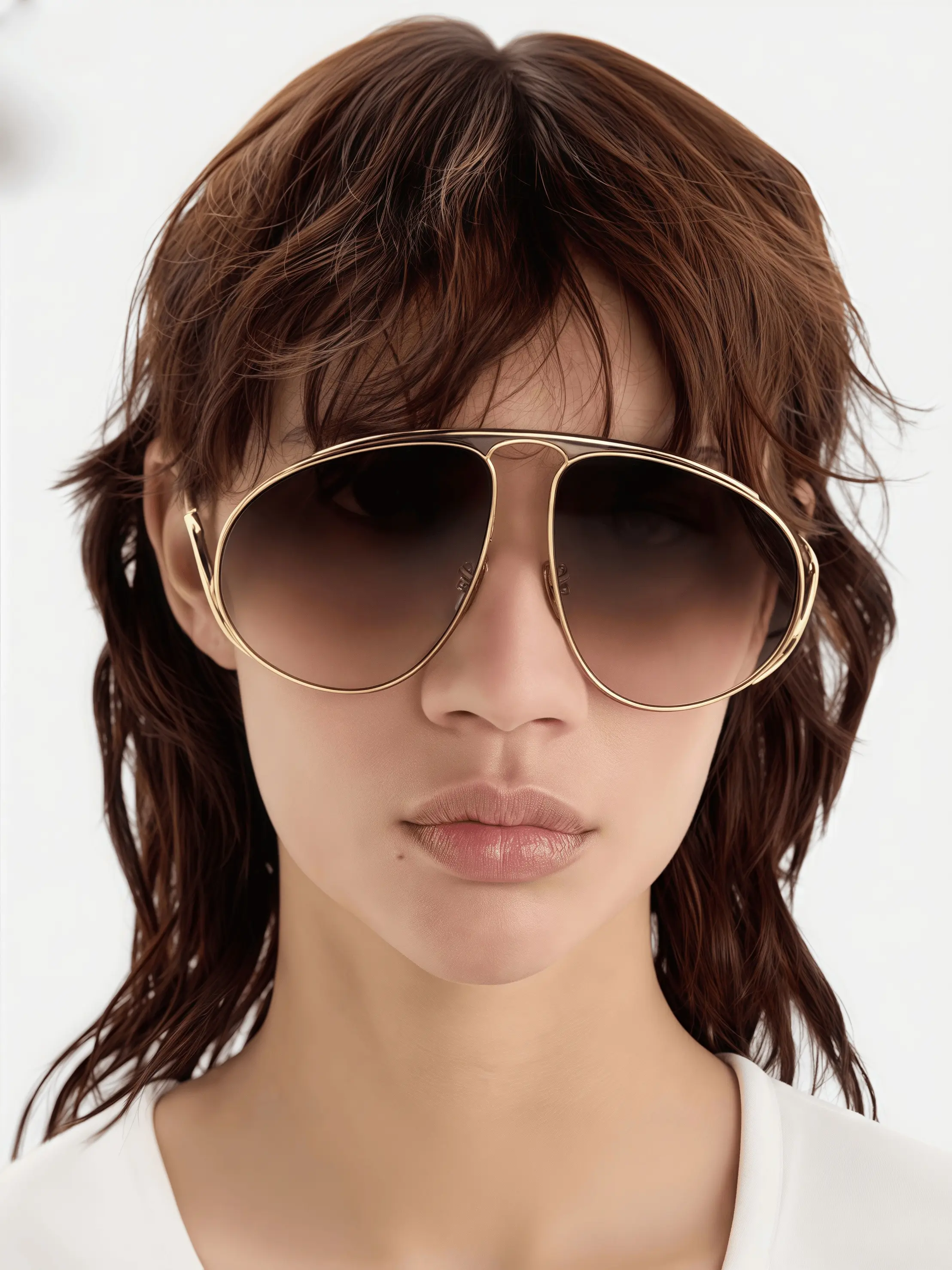 Women's Large Metal Frame Fashion Designer Glasses, Casual Street Style, Casual Stylish Glasses, Perfect for Beach, Vacation, Party, Holiday Gift