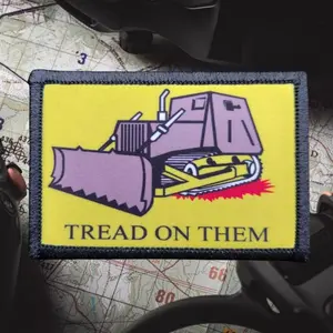 Killdozer Tread on Them Morale Badge Tactical Patch, 1 Count Military Armband Printed Graphic Hook and Loop Patches for Backpack Sticker, Sewing Supplies, Graphic Design