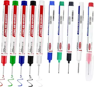 20mm Deep Reach Markers (10 PCS, 4/5 PCS Optional) - Long Nose, Waterproof Permanent for Carpenter & Metal, Outdoor/Work