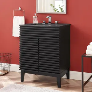 Modway Render 24" Bathroom Vanity in Black Black