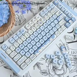 Cute Cartoon Bear Pattern Keycap, 132 Keys Ice Cream Bear Theme Keyboard Keycap, Keyboard & Trackpad Covers for Most 61/87/96/98/104/108 Keyboard