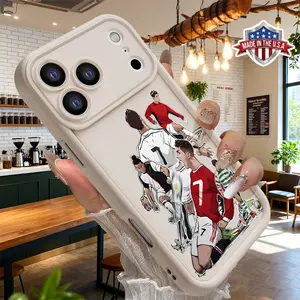 Cool Soccer Player Number 7 Cartoon Design Case for iPhone 17 16 15 14 Pro Max 13 12 11 XR XS Plus Air Slim Shockproof Anti Drop Protective Lightweight TPU Cover