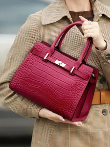 Fashion Luxury High-Quality Women's Bag, Fashionable Patterned Bag, Crocodile Pattern Hard Leather, Leather Textured Handbag, Multi-Layer Multicolor Handbag Tote Crossbody, Genuine Leather Handbags