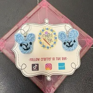 Crocheted Bunny Earrings (Handmade)