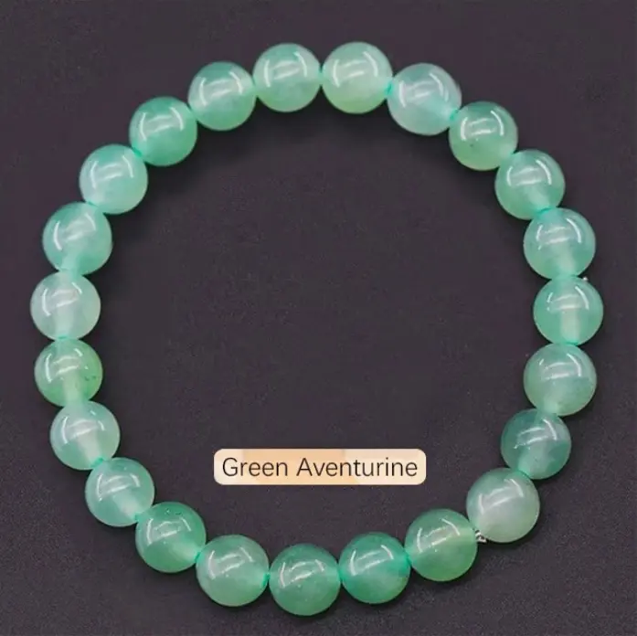 Unisex Natural Green Aventurine Bracelet, Wealth-Attraction Jewelry for Financial Prosperity, Emotional Tranquility and Balance