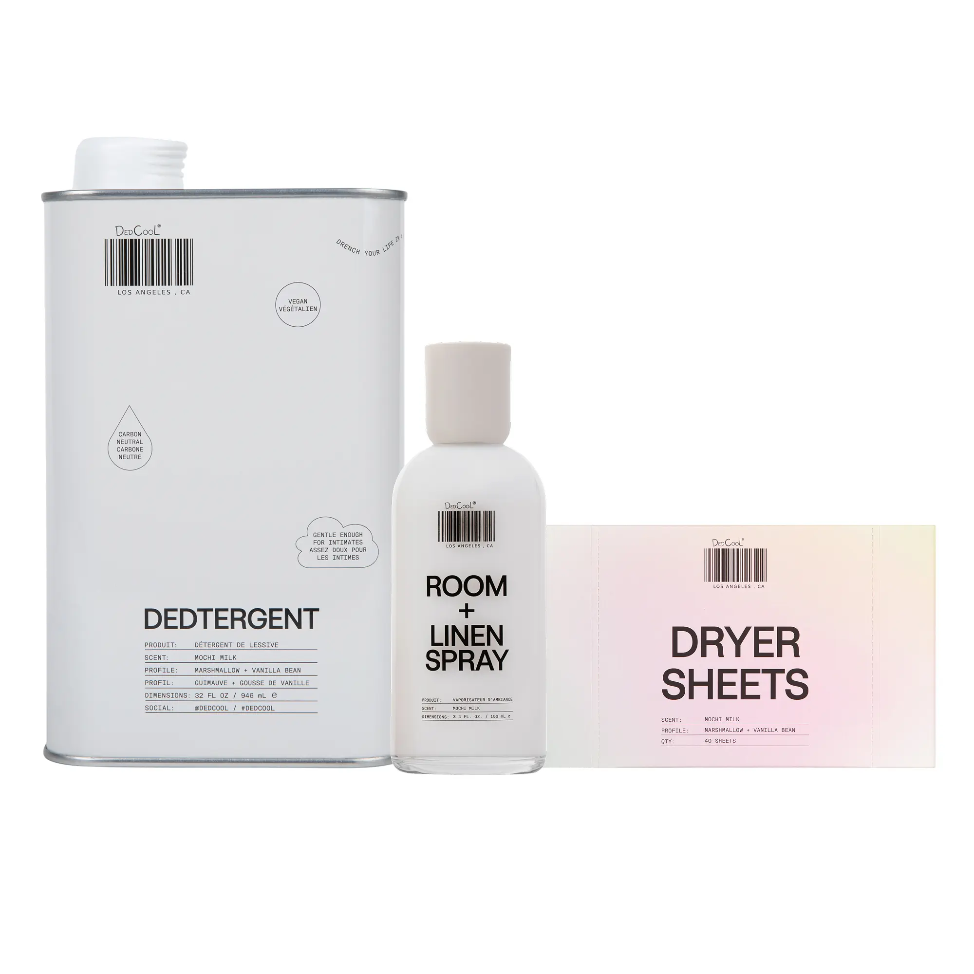Mochi Milk Laundry Trio – Dedtergent + Dryer Sheets + Room & Linen Spray Mochi Milk Laundry Trio – Dedtergent + Dryer Sheets + Room & Linen Spray