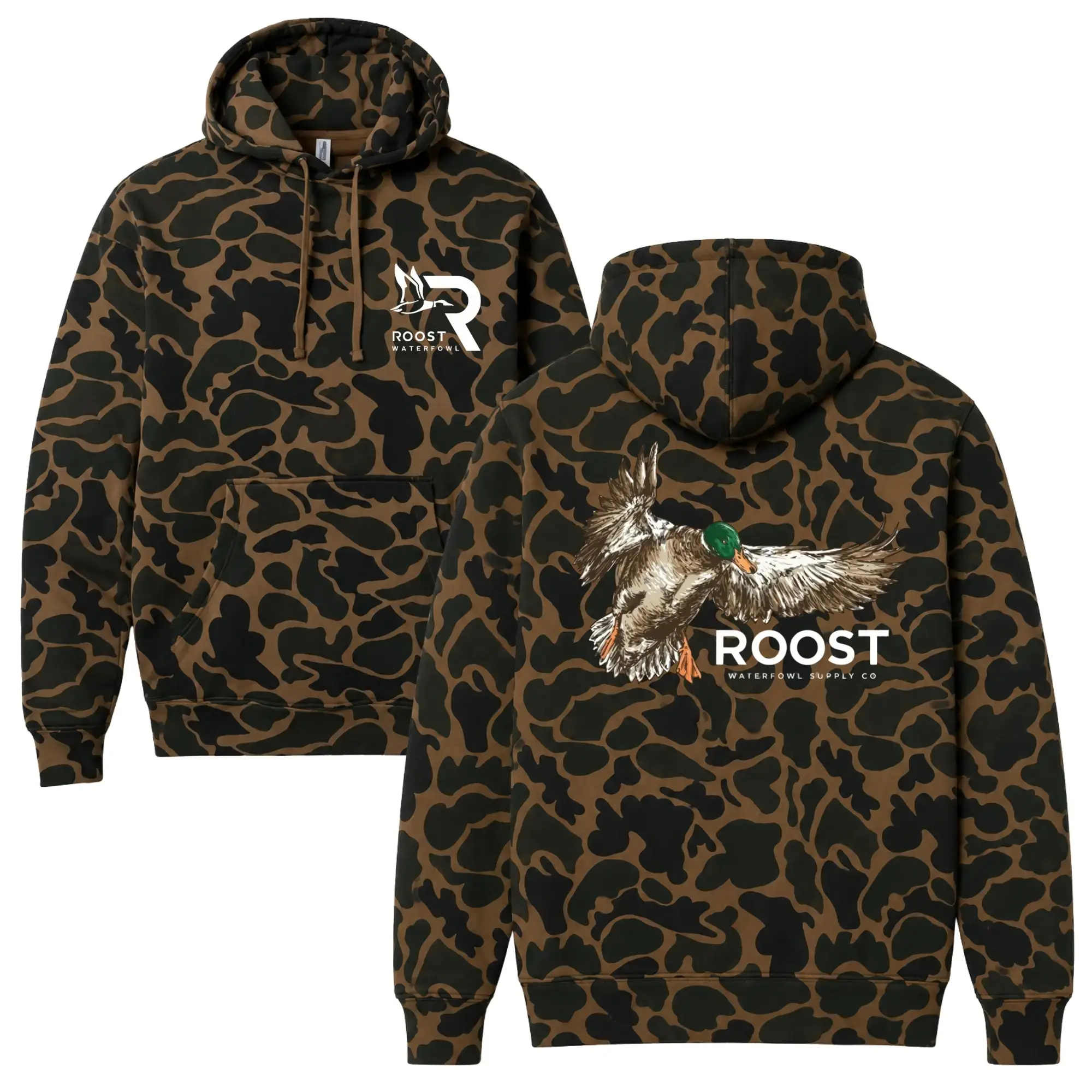 Roost Painted Mallard Hunting Camo Hoodie, Mossy Oak Bottomland Camo Hoodie, Vintage Duck Camo Hoodie Pullover For Men And Women, Camo Hunting Hoodie, Trendy 3D Hoodie, Streetwear Casual Hoodie, Full Size S-5XL