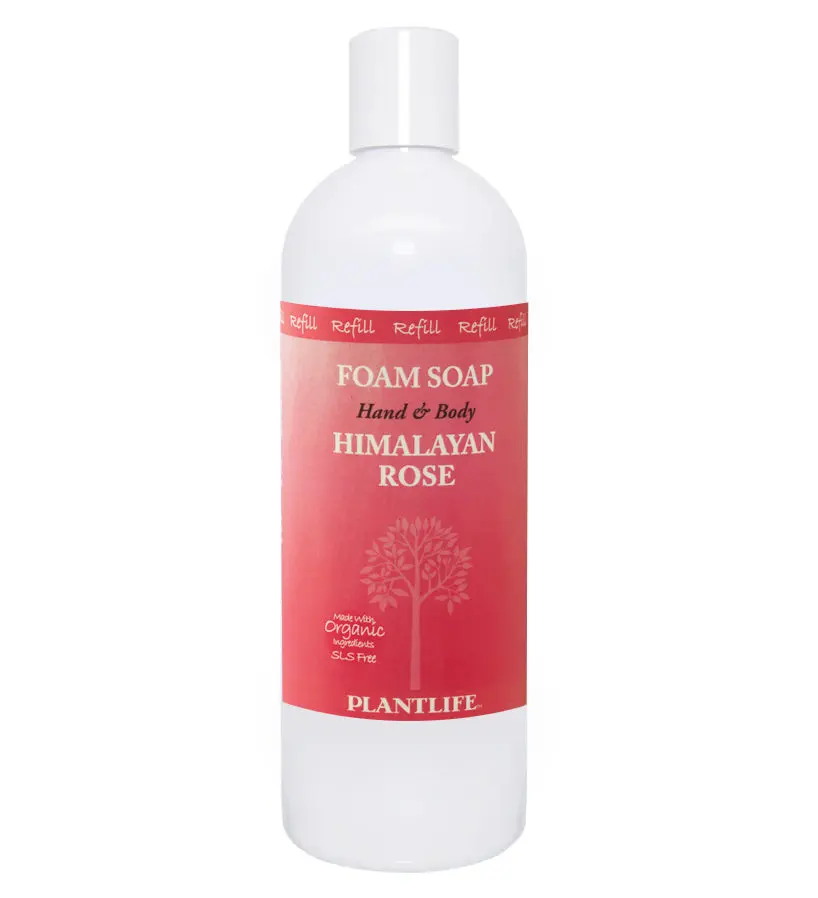 Plantlife Himalayan Rose Foam Soap Refill – Soft Floral Aromatherapy Cleanser