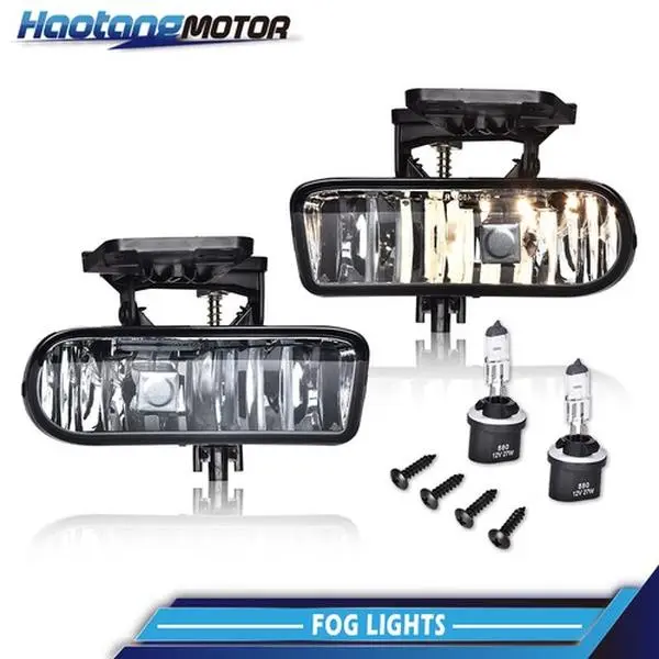 CROSSDESIGN Smoked Automotive Fog Lights - 1 Pair Car Light Bumper Auxiliary Lamps, Chevy Car Accessories for 2000-2006 Chevy Suburban Tahoe USA (Left & Right) with Fog Illumination
