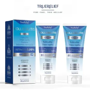 TrueRelief Folliculitis Treatment Cream 120g - Organic Soothing Cream for Scalp Face & Body - Effective Soothing Relief from Folliculitis