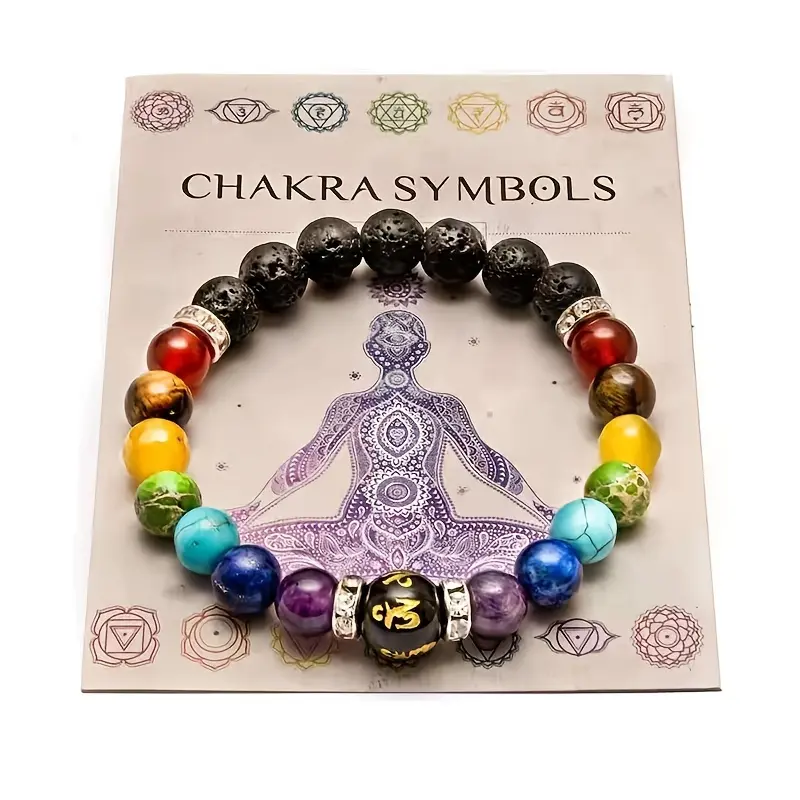 Natural Stone Bracelet with Funky Rainbow Mix Beads - Unisex Anxiety Relief Jewelry for Daily Wear, Funky Look, Multiple Colors, Daily Wear Jewelry, Colored Volcanic Stone Strings, Frosted Beads + Double Rainbow, Volcanic Rock + Double Rainbow