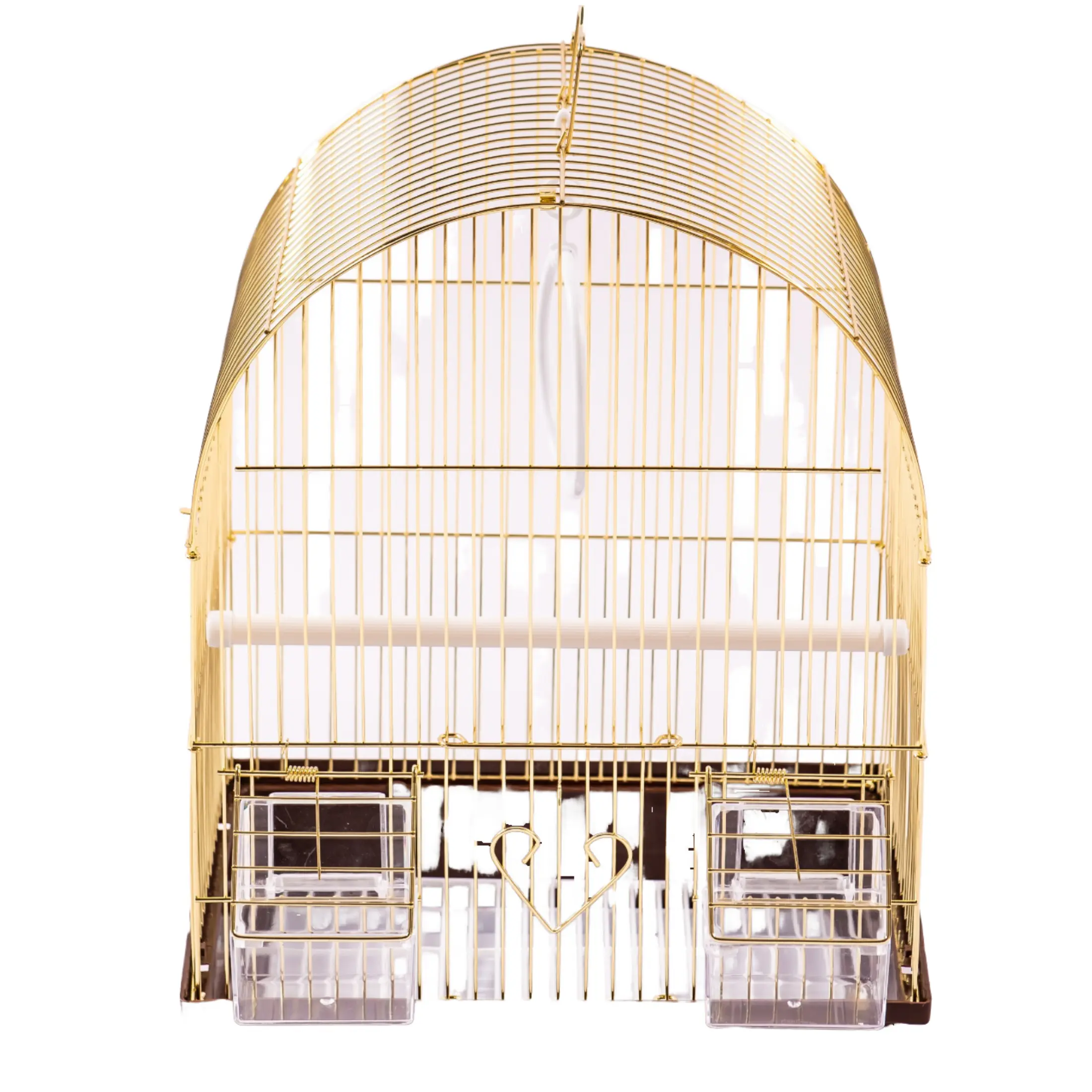 Luxury Gold Metal Bird Cage | Foldable Cage for Canaries, Finches, Budgies & Small Birds