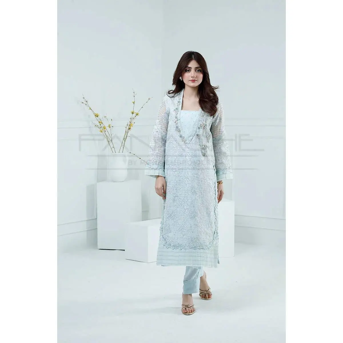 Panache - K-226 Silhouette Secret 3 Piece Embroidered Khaddi Net Suit