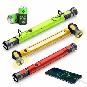 【FathersDayGift】Under Hood Work Light Bar, 3000LM LED Magnetic Light Bar with Hooks, 5200mAh Cordless Rechargeable Hood Light, Single Pack, Ideal for Mechanic, Car Repair & Garage Use-YY