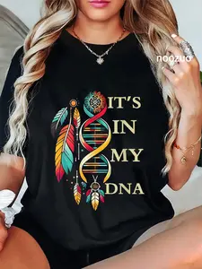 100% Cotton Unisex It's In My DNA indigenous Native American Indian Day Pride T-Shirt Casual Top