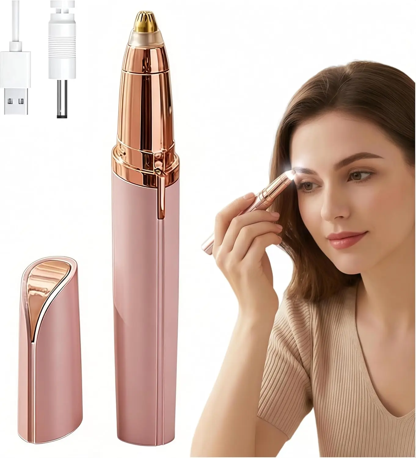 Women's Electric Facial & Eyebrow Trimmer - Stainless Steel Precision Blades, Pain-Free Alloy Steel Tool for Lip & Face Hair Removal, No Nicks No Pulls Daily Care Everyday Use Beauty Personal Care Appliance