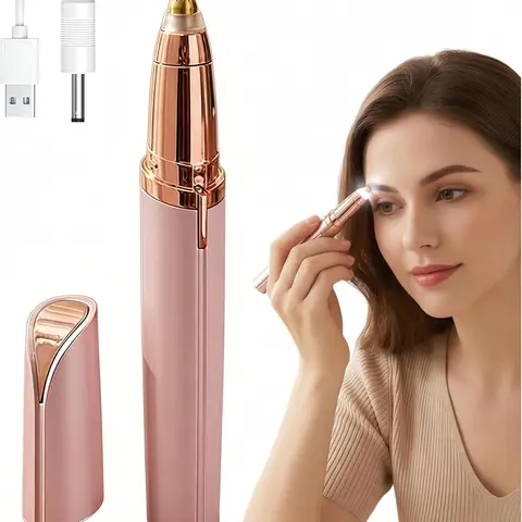 Women's Electric Facial & Eyebrow Trimmer - Stainless Steel Precision Blades, Pain-Free Alloy Steel Tool for Lip & Face Hair Removal, No Nicks No Pulls Daily Care Everyday Use Beauty Personal Care Appliance